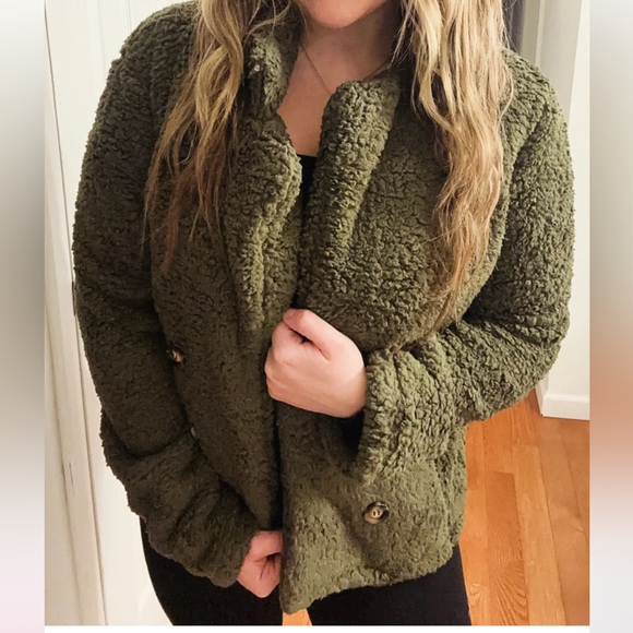 Miss Sparkling Ultra Soft Sherpa Jacket In Olive. NWT! Sz 2X - Picture 4 of 10